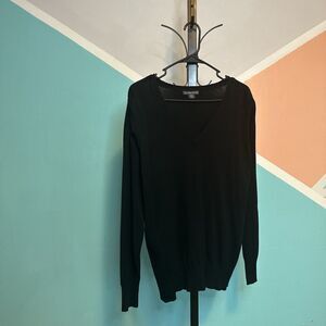 Covington Womens Black V Neck Long Sleeve Top Size XL Accent On‎ Vneck
